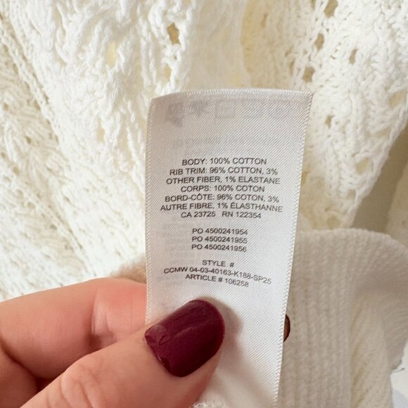 Aritzia Wilfred Reverence Open Knit Cardigan Sweater Ivory Size Medium - Picture 6 of 6